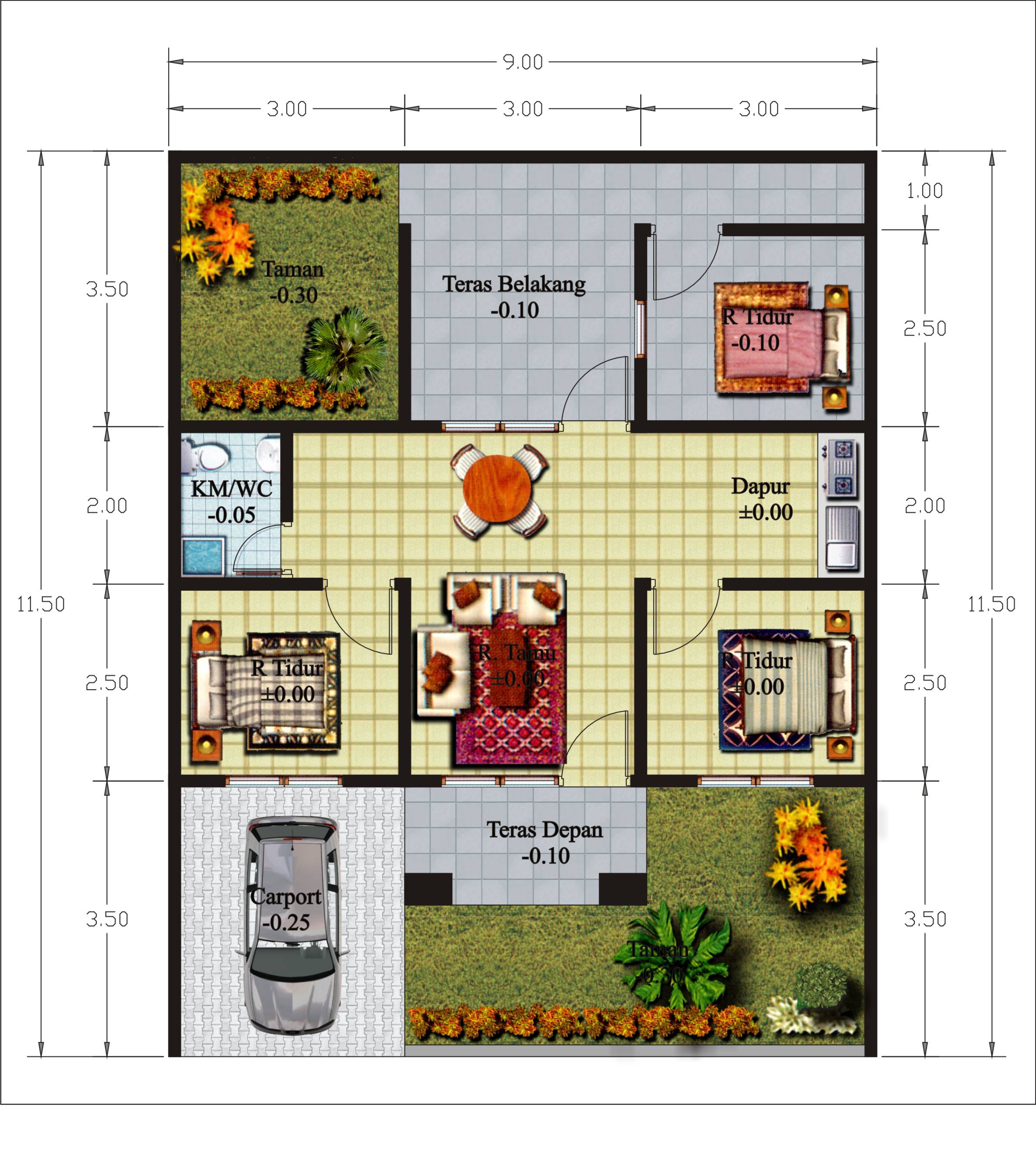 10 Desain Denah Rumah Idaman Sun