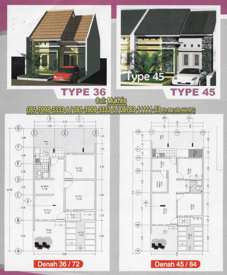 100 Denah Rumah Minimalis Type 45 Satu Lantai 3 Kamar