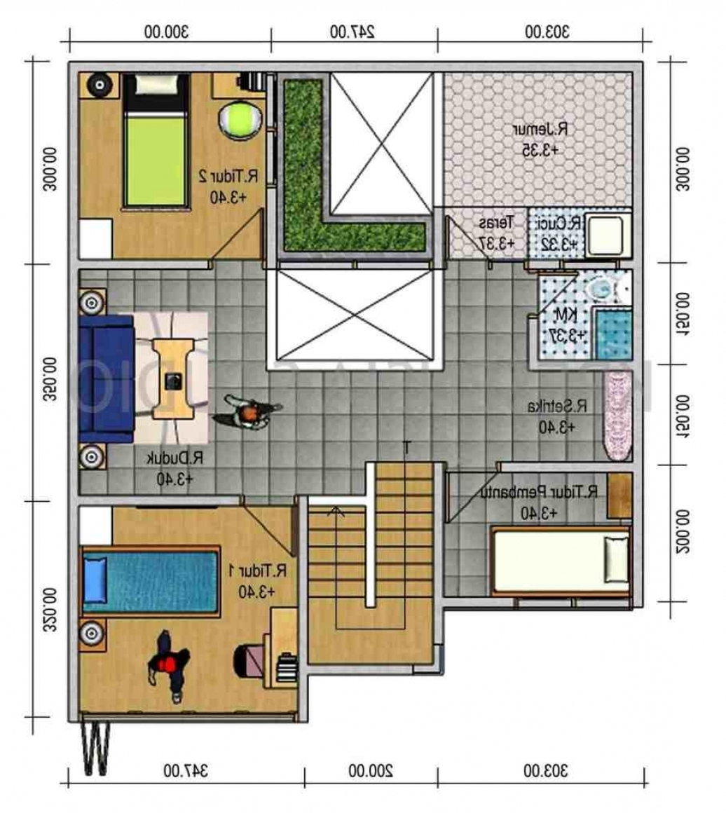 19 Sketsa desain rumah 3 kamar tidur